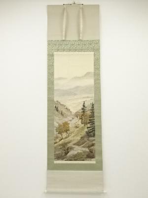 作家物　秋山水　肉筆絹本掛軸